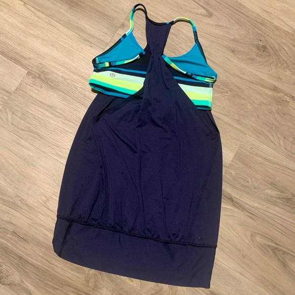 Lululemon No Limits TankInkwell / Assorted Stripe Surge / Surge size 4 - Picture 5 of 8
